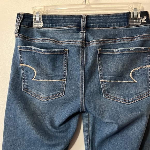 3/$20 American Eagle Super Stretch Distressed Patch Jegging Size 6 SHORT - Picture 3 of 5
